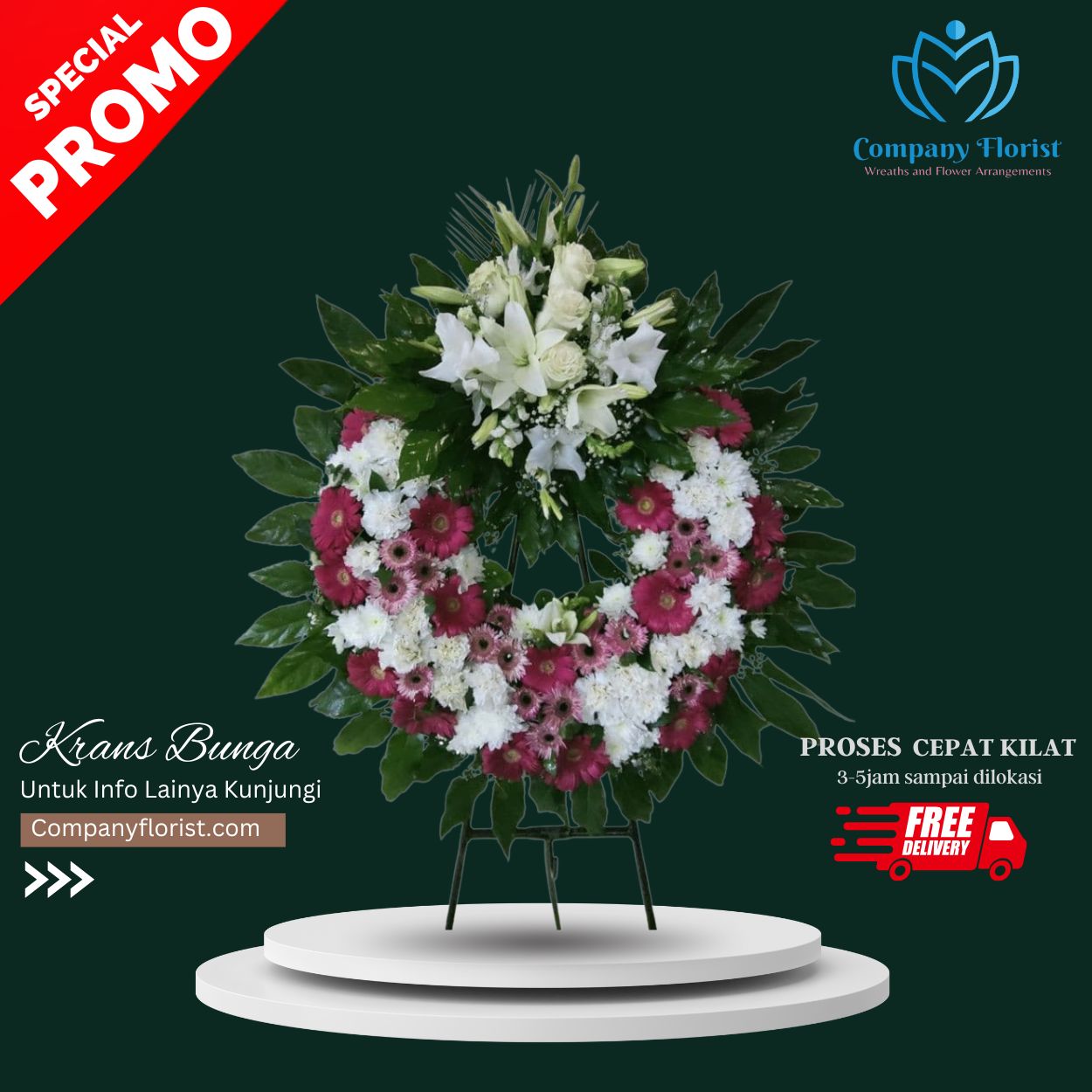 Blessed Farewell Wreath – Company Florist